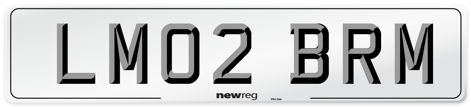 LM02 BRM Number Plate from New Reg